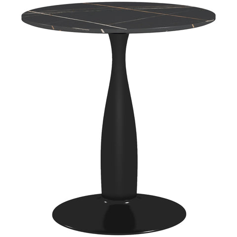 Rootz Dining Room Table - Kitchen Table - Dining Table - Elegant Style - Ø70cm x 74cm - Melamine Coated MDF - Powder-Coated Steel Frame