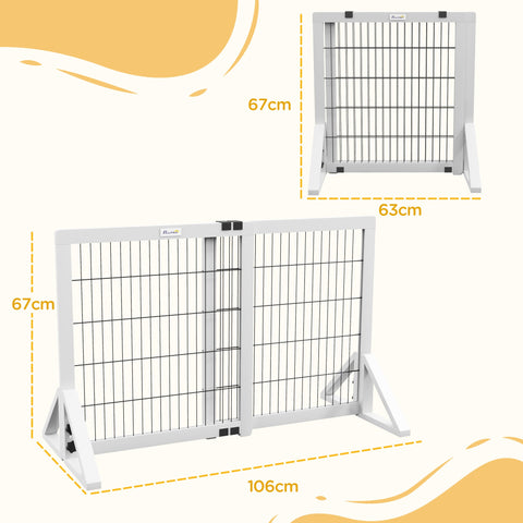 Rootz Dog Guard - Pet Barrier - Safety Gate - Maximum Safety - 63-106L x 44W x 67H cm