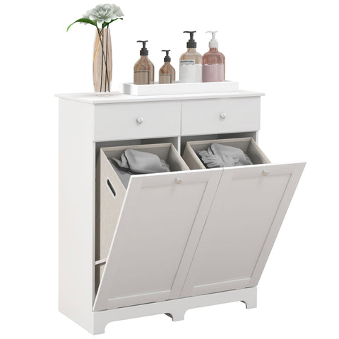 Rootz Bathroom Cabinet - Storage Furniture - Foldable Laundry Baskets - Optimal Organization - 78L x 40B x 90.5H cm
