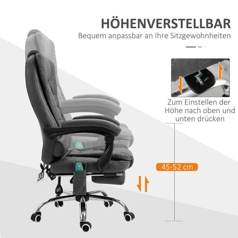 Rootz Massage Office Chair - Vibrating Chair - Heated Lumbar - Ergonomic Computer Chair - 65cm x 160cm x 104cm