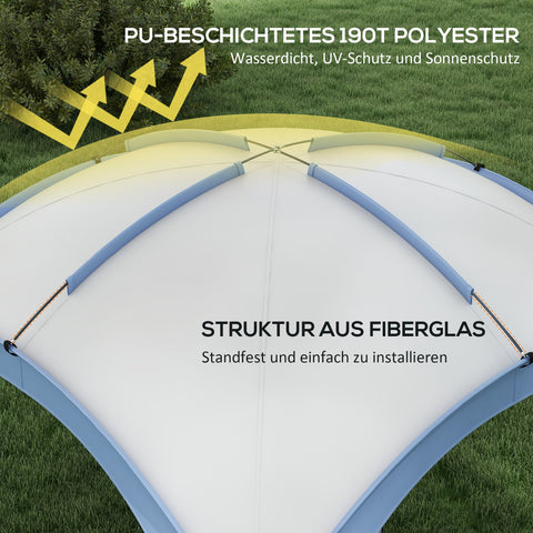 Rootz Event Shelter Pavilion - Garden Tent - Outdoor Covering - Water-Repellent - 350cm x 350cm x 222cm