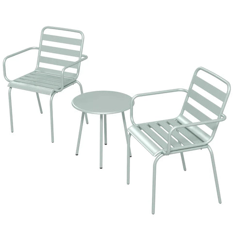 Rootz Garden Furniture Sets - Balcony Bistro Set - 2-piece - Foldable - Modern Design - Coffee Table - Steel - Green - 51 x 58 x 78 cm
