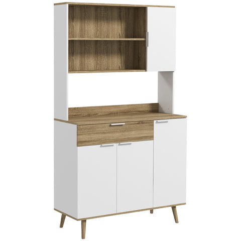 Rootz Kitchen Cabinet Storage Furniture - Home Organizer - Scandinavian Design - 98 x 39 x 180 cm - Elegant Modern Look