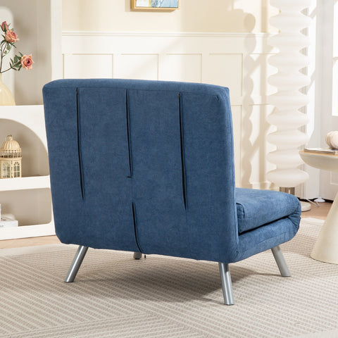 Rootz Upholstery Armchair Bed - Sleeping Armchair - Guest Bed - Breathable Fabric - 80cm x 75cm x 83cm - Blue