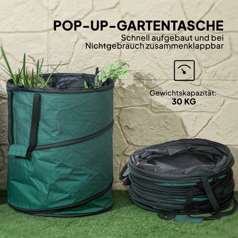 Rootz 2x160L Garden Waste Bags - Leaf Bags - Yard Cleanup Bags - Waterproof Oxford Fabric - Ø55 x 65H cm