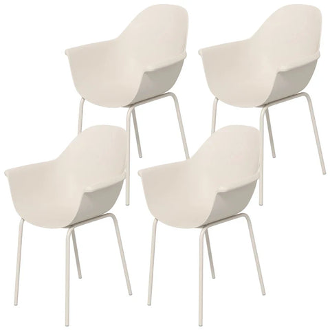 Rootz Set of 4 Garden Chairs - Outdoor Chairs - Garden Dining Chair - Modern Design - Gray - 59 cm x 55 cm x 84 cm