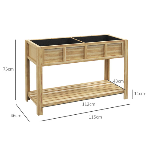 Rootz Raised Garden Bed - Planter Box - Elevated Flower Beds - Fir Wood, No Bending, 115l x 46b x 75h cm