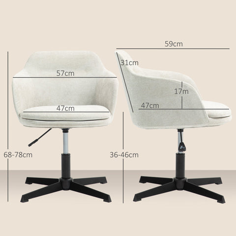 Rootz Rotatable Office Chair - Swivel Chair - Adjustable Desk Chair - High-Density Foam Comfort - 57cm x 59cm x 68-78cm