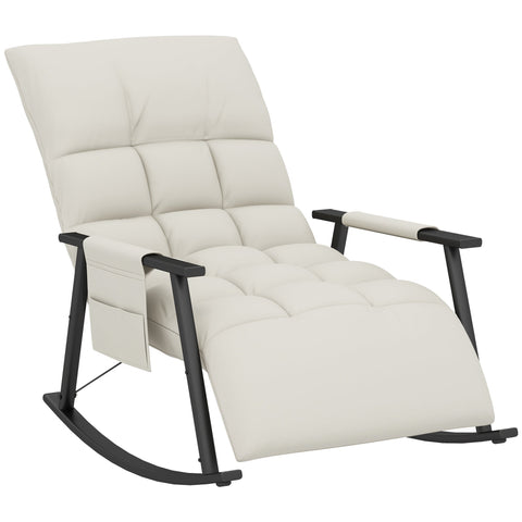 Rootz Rocking Chair - Recliner with Footrest - Adjustable Still Chair - Microfiber Comfort - 60cm x 134cm x 70cm - 120kg Capacity