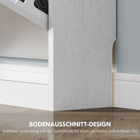 Rootz Shoe Cabinet - Footwear Organizer - Shoe Storage - Holds 12 Pairs - Chipboard - 80 x 17 x 108 cm - White