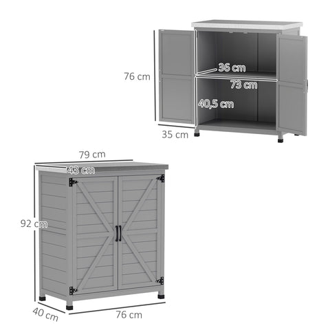 Rootz Garden Cabinet - Tool Cabinet - Outdoor Storage Cabinet - Water & Wear Resistant - 79cm x 43cm x 92cm