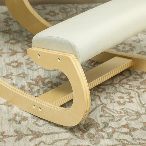 Rootz Ergonomic Swinging Knee Cutter - Knee Stool - Posture Enhancing Chair - Relieves Back Problems - 55cm x 85cm x 55cm - White, Brown