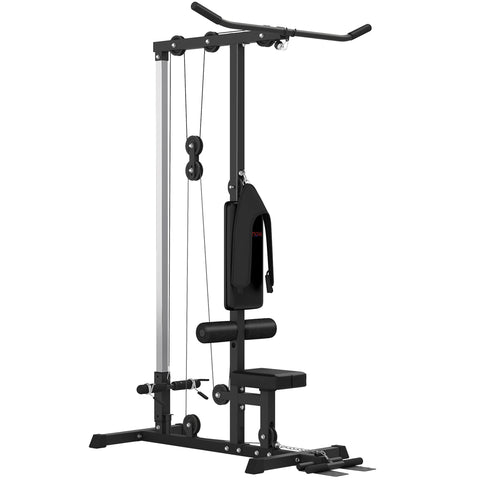 Rootz Strength Station - Home Gym Equipment - Upper Body Workout - Ergonomic Design - Steel & Synthetic Leather - Black - 140x108x197 cm