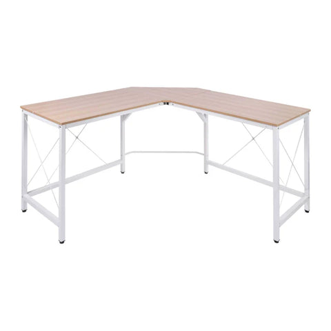 Rootz Computer Table - L-shape Desk - Work Table - Office Table - Corner Desk - Angle Desk - MDF - Natural - 150 x 150 x 76 cm