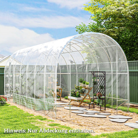 Rootz Greenhouse Cover - Plant Cover - Tarpaulin - UV-Resistant & Waterproof - 7m x 8m - Promotes Plant Growth