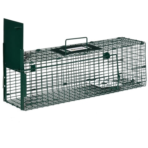 Rootz Live Trap Animal Cage - Humane Animal Trap - Precise Catching Mechanism - Safe for Pets and Children - Camouflaged Design - 60cm x 18cm x 20cm - Steel Construction