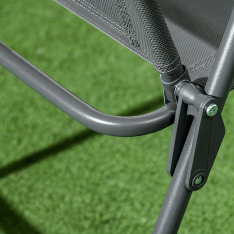 Rootz 3-Part Bistro Set - Metal Garden Furniture - Weatherproof Patio Set - Foldable Design - Table Ø45x50h, Chairs 53.5x64x93 cm -  Grey