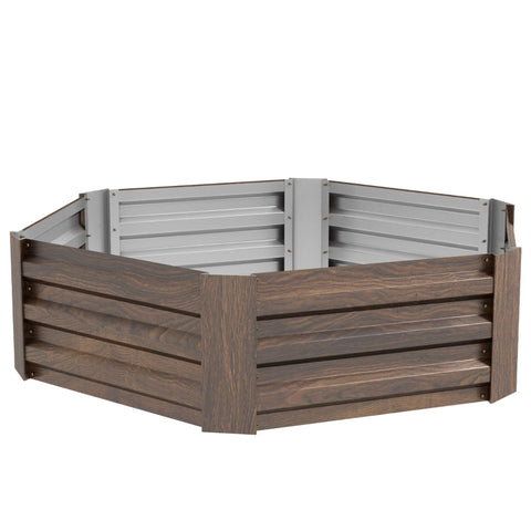 Rootz Raised Bed Garden Bed - Herb Bed - Vegetable Planter - Weather Resistant - Galvanized Steel - 113cm x 98cm x 30cm - Dark Brown
