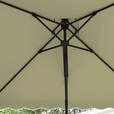Rootz Parasols Umbrella - Cantilever Umbrella - Decorative Edge - Ventilation Canopy - Offset Design - Umbrella Roof - Metal-polyester - Beige - 2.4x2.4x2.6m
