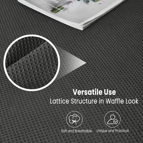 Rootz Daily Blanket - Lightweight Throw - Waffle Weave Blanket - Breathable 100% Cotton - 170 x 210 cm - Dark Gray