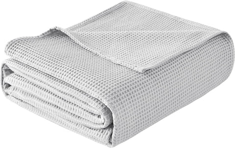 Rootz Daily Blanket - Waffle Optics - Cotton Throw - Breathable & Light - 170 x 210 cm - Ideal for Bed or Sofa
