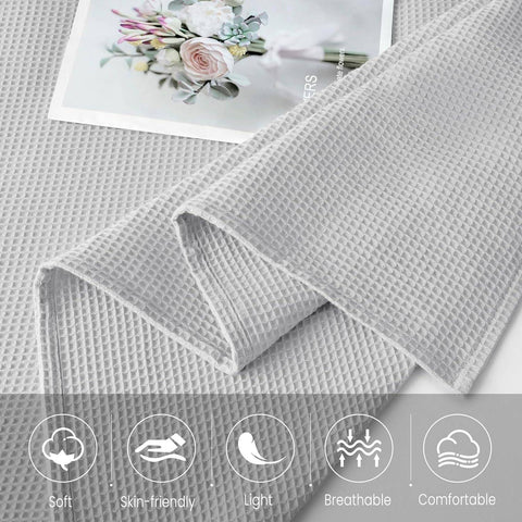 Rootz Daily Blanket - Waffle Optics - Cotton Throw - Breathable & Light - 170 x 210 cm - Ideal for Bed or Sofa