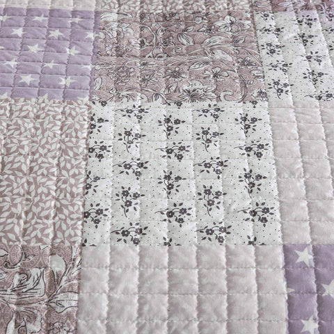 Rootz 2-Piece Quilted Bedspread Set - Daily Blanket - Bed Throw - Soft Padding - 240cm x 260cm