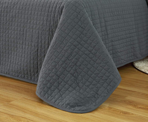 Rootz Patchwork Quilting Blanket - Comforter - Reversible Blanket - Breathable and Skin-Friendly - Grey 240 x 260cm