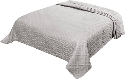 Rootz Daily Blanket - Bedspread - Throw Blanket - Geometric Pattern - Grey - Skin-Friendly Comfort - 240 x 260 cm