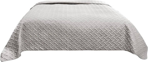 Rootz Daily Blanket - Geometric Throw - Microfiber Bedspread - Soft Comfort, Reversible -  Grey 220x240 cm