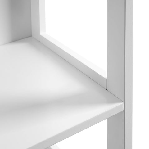 Rootz Tall Bathroom Cabinet - White Storage Cabinet - MDF Furniture - Elegant Design - 3 Open Compartments - 2 Drawers - Versatile Use - 30cm x 30cm x 141.5cm