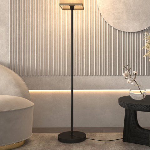Rootz Modern Floor Lamp - Lighting Fixture - Illumination Stand - Foot Switch Convenience - 25Ø x 161.5H cm