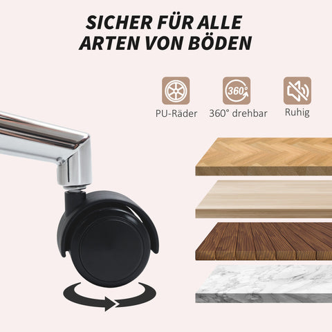 Rootz Office Chair - Desk Cushion Chair - Rotatable Chair - Ergonomic Support - 58cm x 67cm x 91-99cm - Cream White