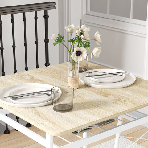 Rootz Dining Table and Chair Set - Kitchen Table with Chairs - Steel Frames - Space Saving - 70cm x 70cm x 75cm