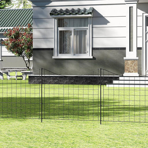 Rootz Pond Fence Garden Barrier - Metal Lattice - Plug-In Fence - Rust Resistant - 70 x 64 cm - Black - Weatherproof & Durable