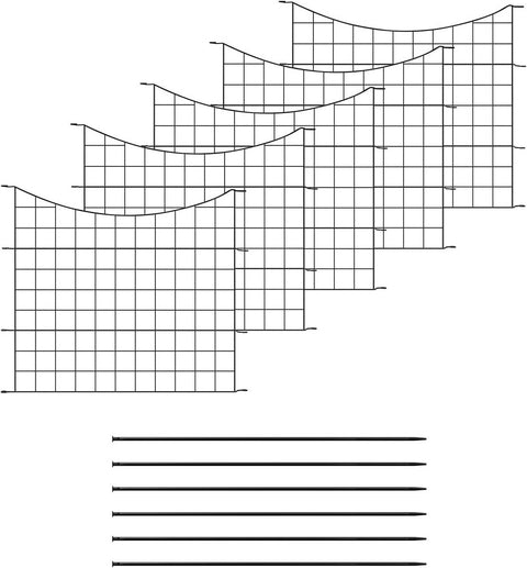 Rootz Pond Fence Garden Barrier - Metal Lattice - Plug-In Fence - Rust Resistant - 70 x 64 cm - Black - Weatherproof & Durable