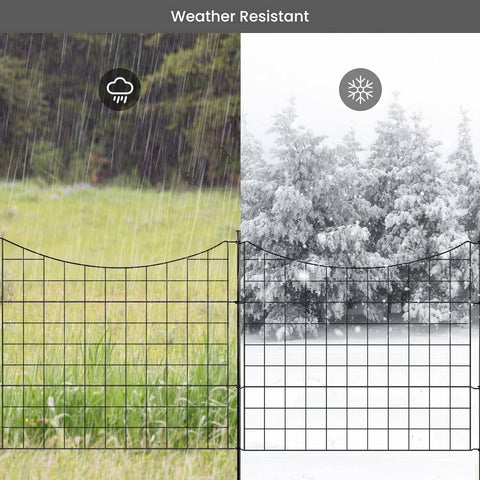 Rootz Pond Fence Garden Barrier - Metal Lattice - Plug-In Fence - Rust Resistant - 70 x 64 cm - Black - Weatherproof & Durable