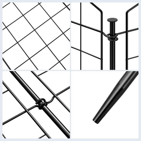 Rootz Pond Fence Garden Barrier - Metal Lattice - Plug-In Fence - Rust Resistant - 70 x 64 cm - Black - Weatherproof & Durable