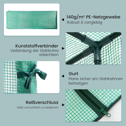 Rootz Premium Lean-to Greenhouse - Garden Greenhouse - Outdoor Greenhouse - Spacious, Durable, Easy to Install - 200cm x 210cm x 100cm