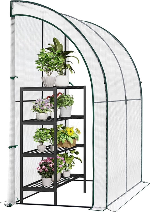 Rootz Premium Lean-to Greenhouse - Garden Greenhouse - Outdoor Greenhouse - UV Protection - Durable Design - Easy Assembly - 200cm x 210cm x 100cm