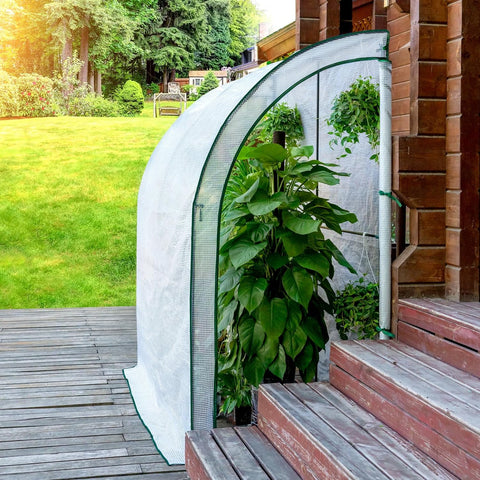 Rootz Premium Lean-to Greenhouse - Garden Greenhouse - Outdoor Greenhouse - UV Protection - Durable Design - Easy Assembly - 200cm x 210cm x 100cm
