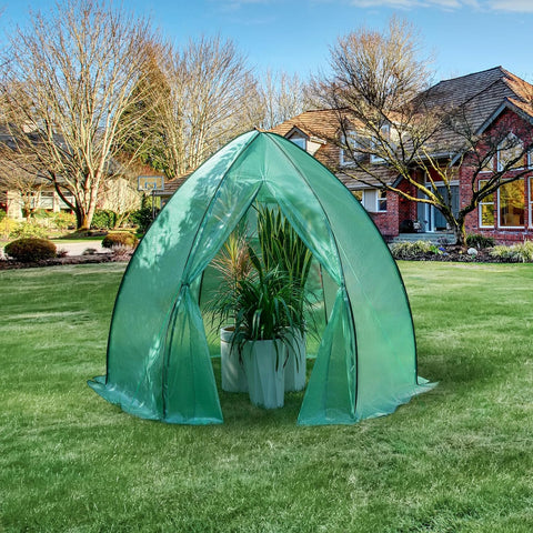 Rootz Conical Greenhouse - Garden Shelter - Plant Protector - UV Protection, Durable Design, Optimal Ventilation - 240cm x 200cm x 240cm / 160cm x 180cm x 160cm