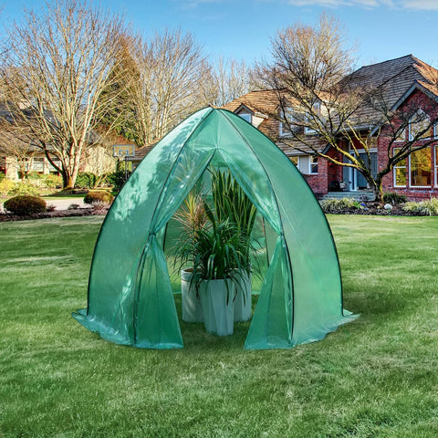 Rootz Conical Greenhouse - Garden Shelter - Plant Protector - UV Protection, Durable Design, Optimal Ventilation - 240cm x 200cm x 240cm / 160cm x 180cm x 160cm