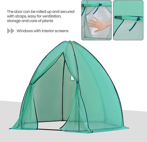 Rootz Conical Greenhouse - Garden Shelter - Plant Protector - UV Protection, Durable Design, Optimal Ventilation - 240cm x 200cm x 240cm / 160cm x 180cm x 160cm