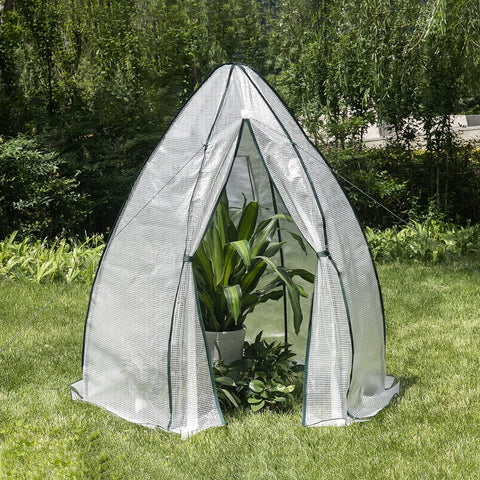 Rootz Conical Greenhouse - Garden Greenhouse - Plant Protector - Weather-Resistant, Durable Construction, Optimal Ventilation - 160cm x 180cm x 160cm