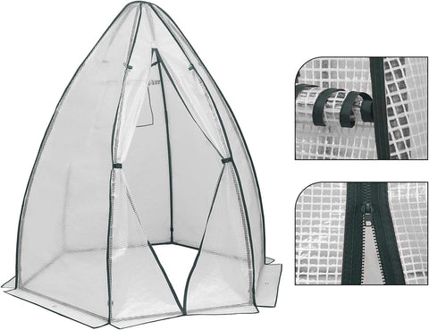 Rootz Conical Greenhouse - Garden Greenhouse - Plant Protector - Weather-Resistant, Durable Construction, Optimal Ventilation - 160cm x 180cm x 160cm