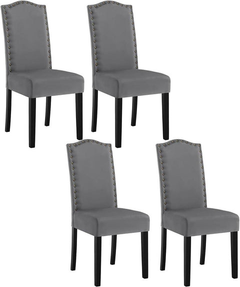 Rootz Set van 4 eetkamerstoelen - stoelen met hoge rugleuning - fluwelen zitting - ergonomisch ontwerp - duurzame constructie - vloerbescherming - 47 cm x 103 cm x 63 cm
