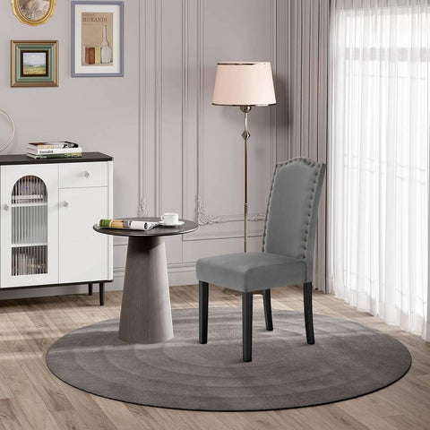 Rootz Set van 4 eetkamerstoelen - stoelen met hoge rugleuning - fluwelen zitting - ergonomisch ontwerp - duurzame constructie - vloerbescherming - 47 cm x 103 cm x 63 cm