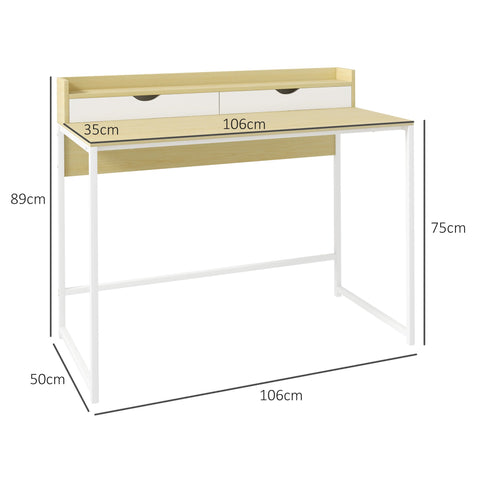 Rootz Modern Desk with Shelf - Workspace Table - Office Desk - Organized Storage - 106L x 50W x 89H cm