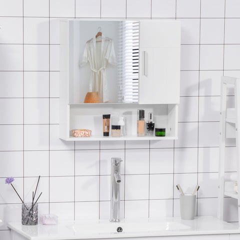 Rootz Bathroom Wall Mirror Cabinet - Vanity Mirror - Storage Shelf - Space-Saving Design - 54L x 15.2W x 55.3H cm